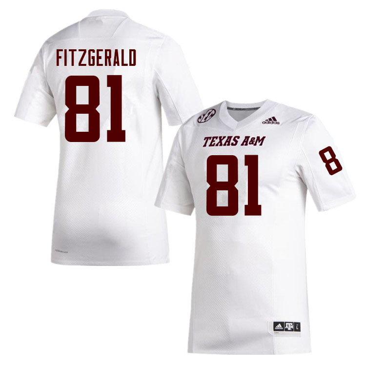 Men #81 Kyle Fitzgerald Texas A&M Aggies College Football Jerseys Sale-White